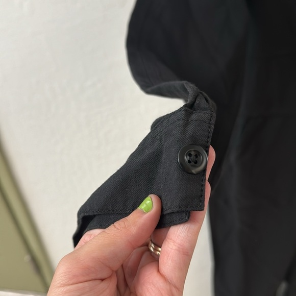 Outerknown Black Station Jumpsuit Playsuit Zip Small Organic Cotton Linen Blend - Picture 3 of 7